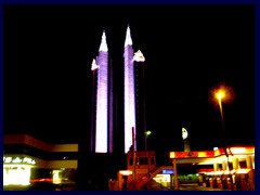 Murcia by night - Las Atalayas, 90m high 23-storey twin skyscrapers from 2007.